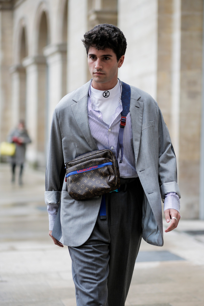 Vc Trend Street Men's Barrel-shaped Shoulder Bag Fashion Design